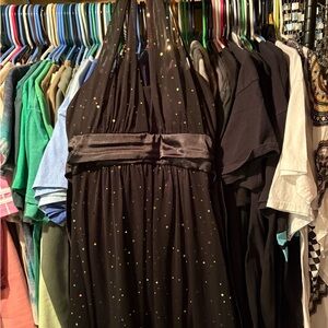 Taboo Black Dress with Gold Details